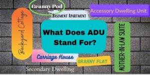 Different names for an ADU with the caption "What Does ADU Stand For?"