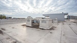 Horizontal shot of a cool roof