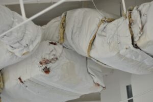 Humidity in air duct insulation resulting in it corroding
