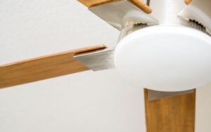 A closeup of a dormant ceiling fan