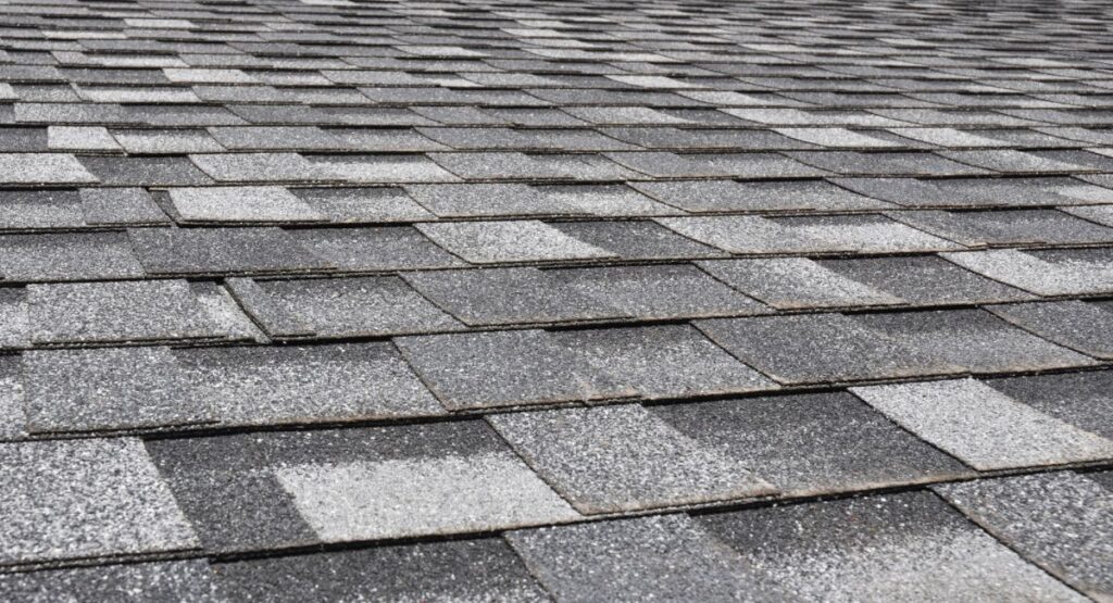 Closeup of cool roof shingles on a home's roof
