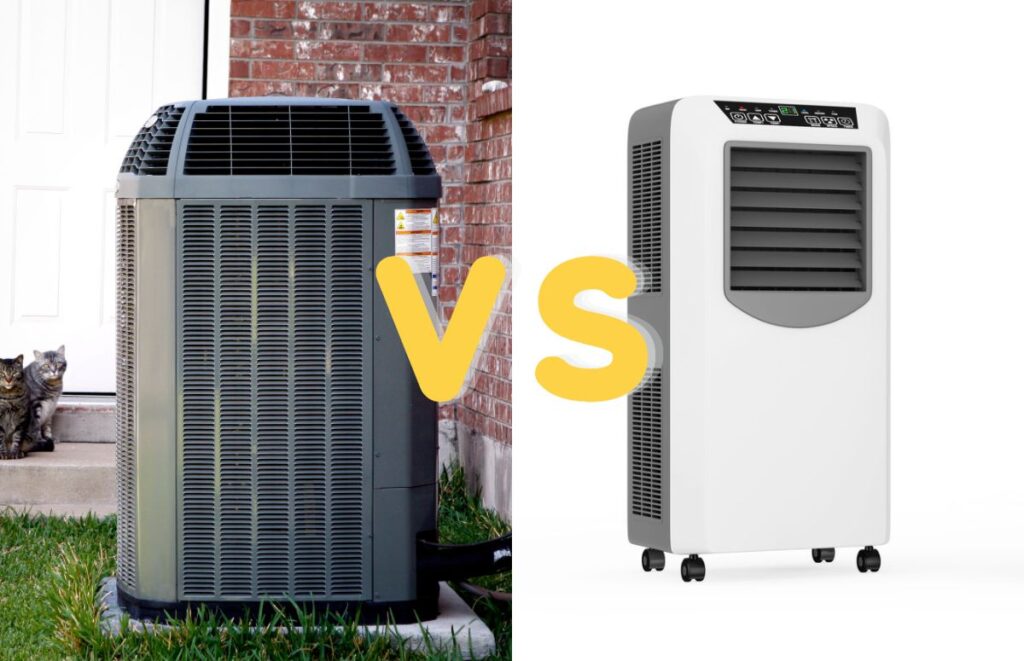 An air conditioner and humidifier side by side