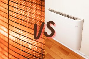 A graphic displaying two types of convection heaters