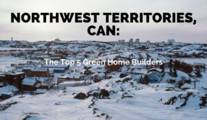 Overhead view of a village in Northwest Territories, Canada