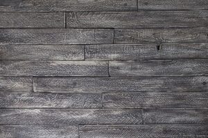 Closeup on slats of charred wood siding