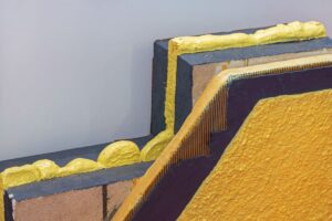 cross-section of a wall displaying all the components