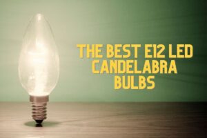a candelabra bulb standing up straight turned on